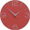 CalleaDesign Orologio da Parete Rosso Moderno Smile per il muro del Salotto, Cucina, Ufficio. Silenzioso, Design, Grande 30 cm. Orologi da parete particolari moderni italiani.