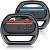 Baomaeyea Volanti per Switch 2,Nintndos Switch 2 Ruote da corsa per Mario Kart 8 Deluxe,2 Pack Switch2 Joy Cons Controller Wheel Accessori,Ergonomico con presa antiscivolo e montaggio a rilascio rapido