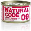 Natural Code Adult Cat Cibo Umido per Gatti - 09-Tonno e Gamberetti - 24x85 gr