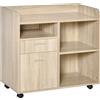EasyComfort Mobile multiuso con 4 Ruote, Rovere, 80x40x72cm
