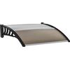 Easycomfort Tettoia da Esterno in Policarbonato per Porte e Finestre con Kit Montaggio 103x96.5x27cm - Marrone