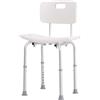 Easycomfort Sedile da doccia con schienale Ausilio da vasca, Sedia Doccia Altezza Regolabile 8 Posizioni Antiscivolo