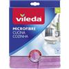 Vileda Microfibre Cucina, Panno per Cucina, in Microfibra, con Bande Abrasive di Nylon, AntiGraffio, Disincrostante, 32 x 32 cm