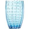 Zafferano Perle Bicchiere Tumbler Lavorato a Mano in Vetro Colorato Trasparente cl 32 h 109mm d 71mm, set 6 pezzi, Acquamarina