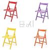 LIBEROSHOPPING 4 Sedie pieghevoli in legno colorate listellare ROSSO VIOLA GIALLO ARANCIONE