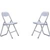 LIBEROSHOPPING Sedia in metallo pieghevole seduta ecopelle BIANCO SET 2 PEZZI - LIBEROSHOPPING