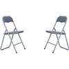 LIBEROSHOPPING Sedia in metallo pieghevole seduta ecopelle GRIGIO SET 2 PEZZI - LIBEROSHOPPING