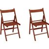LIBEROSHOPPING sedia pieghevole in legno CILIEGIO per casa giardino campeggio richiudibile set 2 pz - LIBEROSHOPPING
