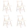LIBEROSHOPPING Sedia pieghevole salvaspazio in legno lusso colorata BIANCO SET DA 4
