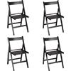 LIBEROSHOPPING Sedia pieghevole salvaspazio in legno lusso colorata NERO SET DA 4