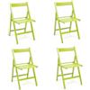 LIBEROSHOPPING Sedia pieghevole salvaspazio in legno lusso colorata VERDE SET DA 4