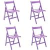 LIBEROSHOPPING Sedia pieghevole salvaspazio in legno lusso colorata VIOLA SET DA 4