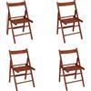 LIBEROSHOPPING sedia richiudibile in legno di faggio ciliegio 4 pezzi - LIBEROSHOPPING