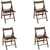 LIBEROSHOPPING sedia richiudibile in legno di faggio noce 4 pezzi - LIBEROSHOPPING