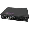 Elfcam® - PoE Switch Switch in fibra ottica con 2 porte SFP da 1,25 GB, 4 Porte PoE Gigabit Ethernet 10/100/1000 Mbps, Plug & Play Non Gestito (4 Porte PoE)