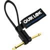 QUIK LOK - FPC/QB-0,20K Cavo Patch Flat Jack Mono 90° / Jack Mono 90°, 20 cm, Nero