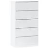 Fores Cassettiera Moderna 5 Cassetti 60x40x110 Bianco Opaco Basic Line