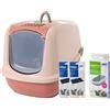 savic Toilette per gatti Savic Nestor Jumbo - Toilette champagne / rosa + 2 extra Filter + 6 Bag it up