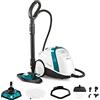 Polti Vaporetto Smart 100 T, Pulitore a Vapore con Caldaia ad Alta Pressione 4 Bar, Potenza Max 1500 W, Autonomia Illimitata e Ricarica Continua, 9 Accessori Inclusi, Bianco e Turchese