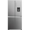Ⓜ️🔵🔵🔵 Haier HCW58F18EWMP - Frigorifero 4 porte, Libera installazione, 4 porte, No Frost, Luce Led, Nuova Classe E, Platinum Inox, L x P x A (mm) 830x697x1775