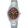 Casio Enticer Ladies LTP-1302DD-5AVDF analogico quadrante marrone donna (A2362), argento, Classico