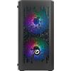 Nuwo micro case atx blitz r24 0.5mm spcc usb3.0/2.0 3 fan 12cm argb rainbow front mesh side glass ne