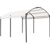 Ma Maison Gazebo Tunnel per Copertura Auto in Acciaio 3x4 Metri con Telo Bianco -Metallo Resistente, Idrorepellente, da Esterno, Giardino- Struttura Nera 6 Pali