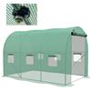 Outsunny Serra da Giardino Tunnel 6 m² con sistema di irrigazione integrato, 3L x 2l m 6 finestre Porta avvolgibile Verde