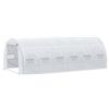 Outsunny Serra da giardino 18 m² dim. 6L x 3l x 2H m con porta + pareti laterali zippate avvolgibili, 12 finestre, acciaio PE ad alta densità 140 g/m² Anti-UV bianco