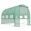 Outsunny Serra per Orto 3x2x2m in Acciaio e Copertura PE, Porte con Zip e Finestre a Rete, Verde | Aosom Italy