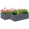 Outsunny Set di 2 vasi da giardino quadrati dim. 100L x 50l x 30H cm - lamiera d'acciaio ondulata grigio
