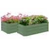 Outsunny Set di 2 vasi da giardino quadrati dim. 100L x 50l x 30H cm - lamiera ondulata verde