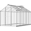 Outsunny Serra da Giardino 3 x 2 m Alluminio Policarbonato 5,5 m² Fondazione Finestra Serratura