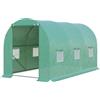 Outsunny Serra di Giardino Tunnel 8 m² 4L x 2P x 1,9H m Acciaio galvanizzato rinforzato diametro 2,4 cm + PE Alta densità finestrini Porta Verde