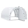 Outsunny Serra da Giardino Tunnel Superficie Terra 12 m² 4L x 3l x 2H m Struttura Tubolare Rinforzata 25 mm Doppia Porta con maniglie Bianco