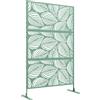 Outsunny Pannello brise vue decorativo paravento per esterni verde a motivo vegetale in metallo - 122 x 45 x 198 cm, verde