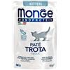 MONGE GATTO UMIDO 85 G MONOPROTEICO KITTEN PATE' TROTA BUSTINA