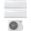 Samsung Climatizzatore Dual Split Inverter 9000 + 12000 Btu Condizionatore con Pompa di Calore Classe A+++/A++ (Unità Interne + Unità Esterna) - AR60F09C1AWNEU+AR60F12C1AWNEU+AJ050TXJ2KGEU Windfree Comfort S2