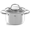 Ⓜ️🔵🔵🔵 Fissler Pentola - Pentola, Serie San Francisco, Capacità 1.9 Litri, Diametro 16 cm, Acciaio inox satinato (esterna)/ Acciaio inox lucidato (interna), Manici in acciaio inox, Coperchio in vetro, Fondo Superthermic