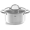 Ⓜ️🔵🔵🔵 Fissler Pentola - Pentola, Serie San Francisco, Capacità 3.3 Litri, Diametro 20 cm, Acciaio inox satinato (esterna)/ Acciaio inox lucidato (interna), Manici in acciaio inox, Coperchio in vetro, Fondo Superthermic
