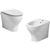 AZZURRA Sanitari Vaso + Bidet + Copriwater Pratica Azzurra Bianco Lucido