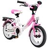 BIKESTAR Bicicletta bambini 3-5 anni ★ Bici bambino bambina 12 pollici Freno a pattino e freno a retropedale ★ 12" Classico Edition rosa e bianco
