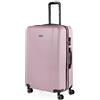 ITACA - Valigia Grande Rigida Viaggio Rigide. Trolley Grande con 4 RuoteDoppie Girevoli. Materiale ABS Valigia Rigida Grande Resistente e Leggero TSA, Rosa