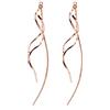 SLUYNZ 925 Argento Curva Infila Orecchini Catena per le donne Ragazze Adolescenti Penzolare Onda Orecchini Nappa (C-Rose Gold)
