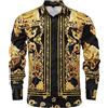GSBOGOSSE Camicia da Uomo di Lusso a Marchio, in Raso Effetto Seta con Stampa, abbottonatura Frontale, Ideale per Feste e Cerimonie; Manica Lunga, vestibilità Slim Fit, Stile Floreale, Perfetta per Serate in