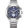 CITIZEN Cronografo Zenshin Senkei Eco-Drive Solar Super Titanium con cinturino in titanio e vetro zaffiro, Blu, Bracciale