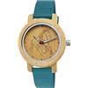 Holzwerk Germany Orologio da ragazza, per bambini, in legno, ecologico, naturale, analogico, classico, al quarzo, con cavalli, motivo pony, in rosso, nero, blu, turchese, marrone, turchese-blu.,