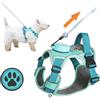 EZ Famii Pettorina per cani di piccola taglia fino a 7,3 kg, imbracatura leggera 3 in 1 senza tirare, retrattile da 2 m, set di guinzaglio indossabile, clip frontale, maniglia, gilet riflettente per cani con