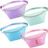 Hillban 4 marsupi regolabili in nylon preppy, resistenti all'acqua, classici, per viaggi, donne e uomini, rosa, azzurro, verde, viola, 11.02 inches x 5.91 inches x 3.15 inches