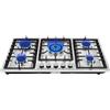 BAOCHADA Piano cottura a gas con 4 fiamme in acciaio inox, fornello a gas da incasso con protezione automatica della fiamma e 5 bruciatori per gas naturale o propano, cucina a gas 86 × 51,8 cm